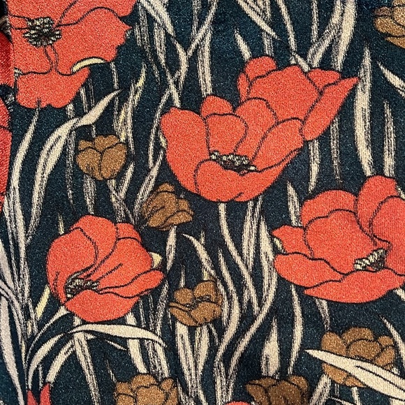 Hide & Seek Velour Green and Coral Poppy Dress - Picture 3 of 3